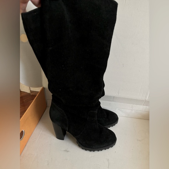 Aldo Knee length black velvet hooker Boots - Picture 16 of 16